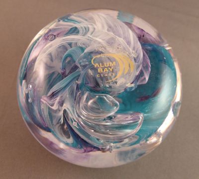 Alum Bay, purple and teal swirls
Base and label
Keywords: british;sold;mark;paperweight