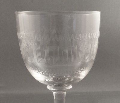 Needle etched sherry glass 2
Greek Key etch close up
Keywords: british;sold;barware;engraved