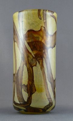 Mdina cylinder vase, Earthtones 
Unmarked
Keywords: vase;maltese