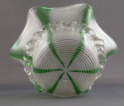 Richardson? threaded preserve dish
Polished pontil mark. Threading is white over clear
Keywords: blown;table;sold