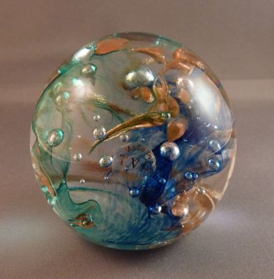 Teign Valley Glass blue, green and adventurine
Labelled
Keywords: british;mark