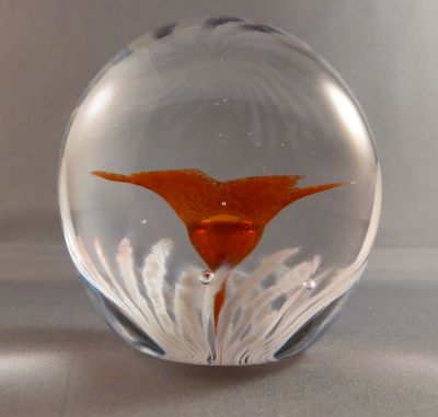 Teign Vally Glass orange and white floral
Side
Keywords: british;paperweight