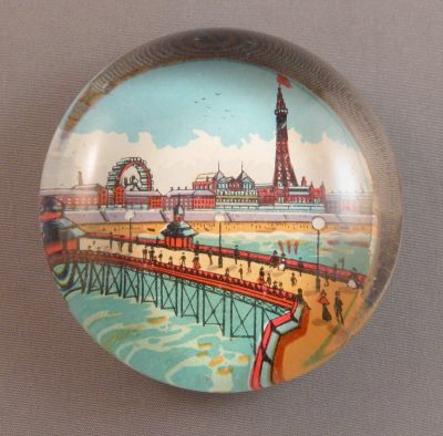 Blackpool paperweight
Vintage, paperbacked. 2.5 in.
Keywords: sold;british;paperweight