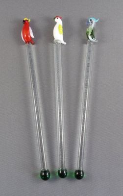 Cocktail stirrers
Cockatoos. Murano?
Keywords: murano;figure;lampwork;barware