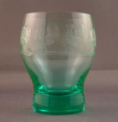 Cockerel needle etched shot glass
A parade of cockerels
Keywords: barware;engraved