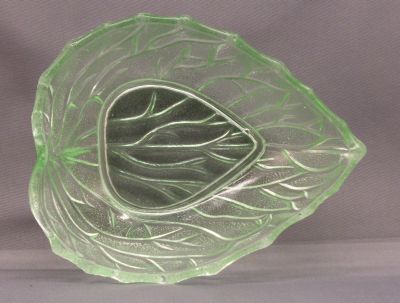 Bagley Leaf dessert bowl
Same pattern as 3055. Small 5.5 in. x 4.5 in. 
Keywords: pressed;table;sold;dessert