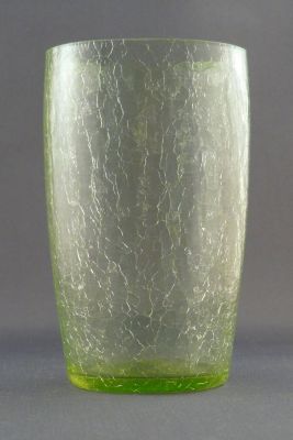 Crackle glass tumbler
Ground rim. Unknown
Keywords: barware;blown