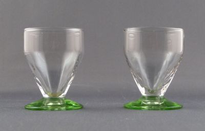 Optic rib green uranium foot shot glasses
Safety rim
Keywords: barware;blown
