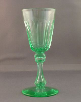 Hollow stem, slice cut small wine
Bubble in stem. Cut stem and knop. Polished pontil mark
Keywords: barware;blown