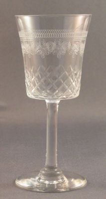 Needle-etched and cut liqueur glass 2
Very delicate. 3.5 in. tall. Likely British
Keywords: british;sold;cut;engraved;barware