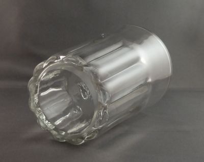 Panel-moulded water glass
Ground foot rim. Deeply indented base
Keywords: british;sold;barware