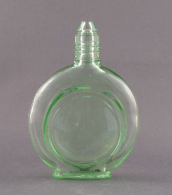 Sjedinjene Tvornice Stakla (STS) Abel? flask perfume bottle
Small. Screw top.  1936 catalogue 4062. Croatian
Keywords: blown;bottle