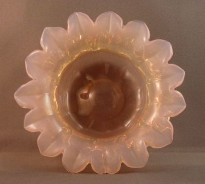 Pink and uranium preserve dish
Damaged
Keywords: blown;british;table