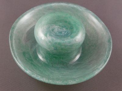 Nazeing mushroom posy bowl
Shallow, highly polished, raised button pontil mark
Keywords: sold;vase;british