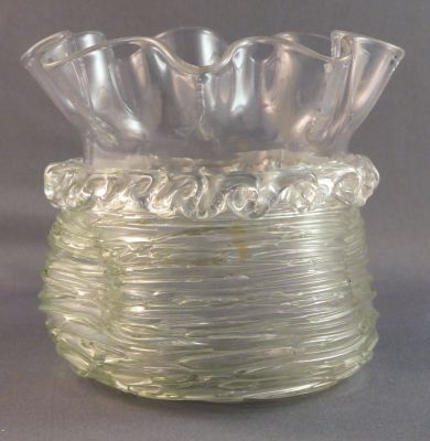 Uranium threaded posy with indented body
Likely English. 3 in. tall
