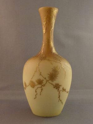 Webb "brown shaded" gilded vase
Amber uranium over white uranium
Keywords: british;vase;enamelgilt